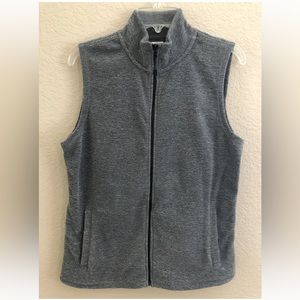 WOMENS EVERLAST ACTIVE FLEECE ZIP VEST GRAY WITH POCKETS SIZE MEDIUM